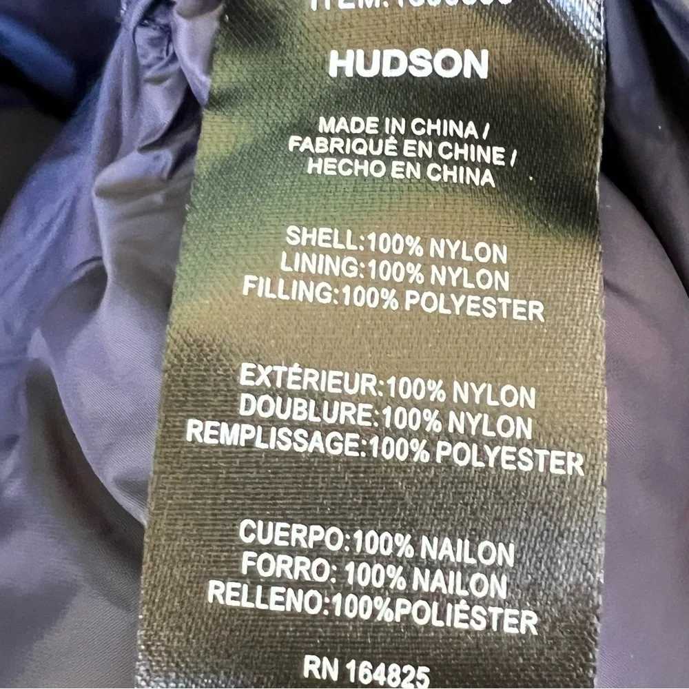 HUDSON NAVY BLUE HIGH NECK PUFFER JACKET SIZE XL NWT